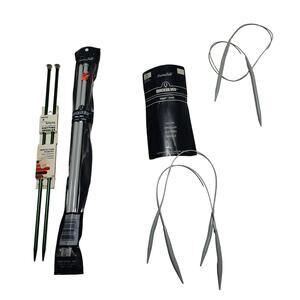 Lot of FIVE (5) Knitting Needles:  Susan Bates, Diana Circular and Straight